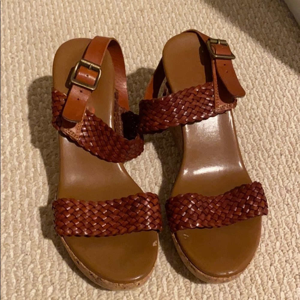 Brown Woven KORS Michael Kors Wedges Size 9